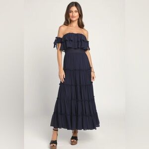 **SOLD**Lulus Navy Blue maxi dress.